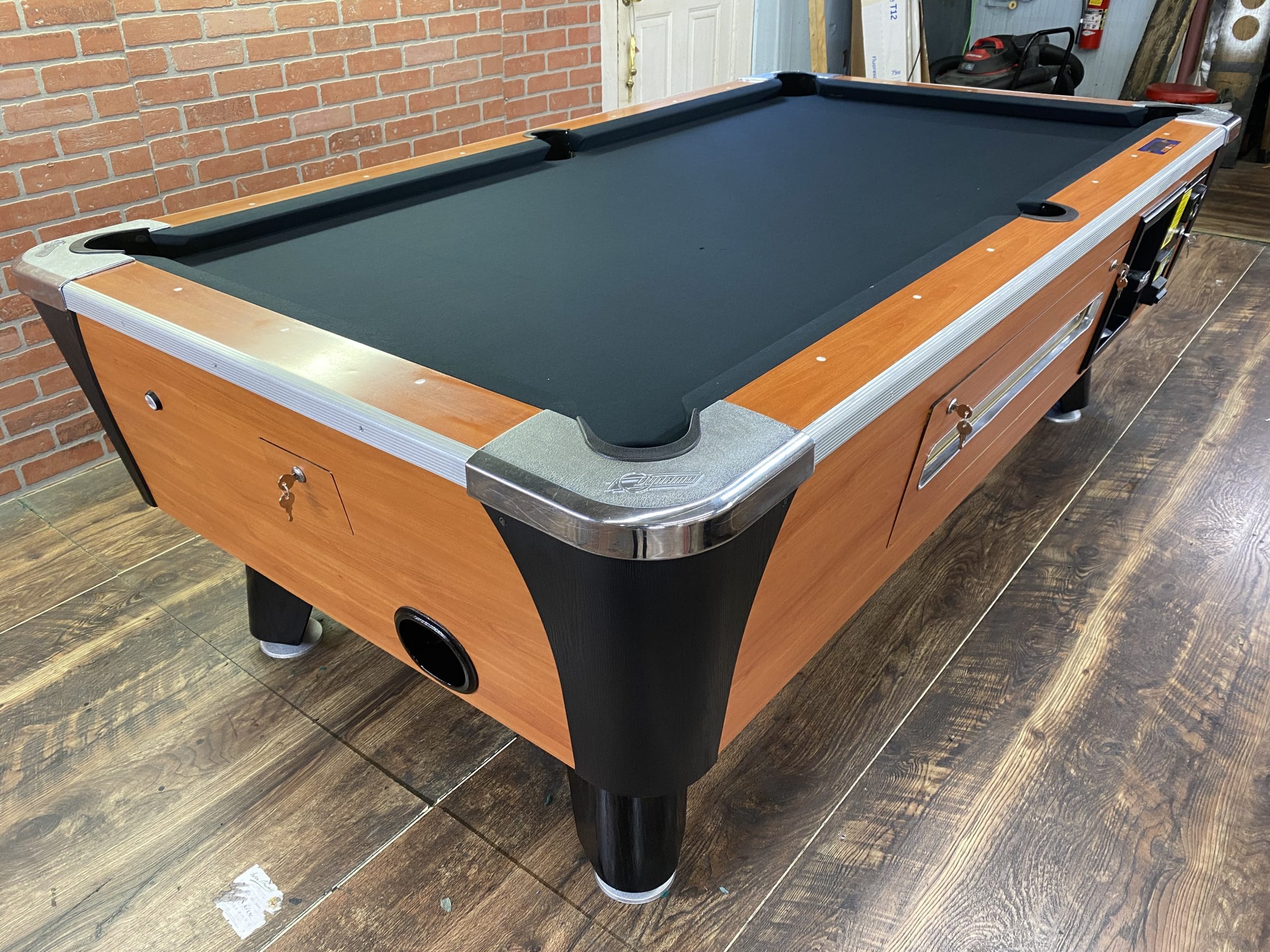 7 Dynamo Orange Oak Used Coin Operated Pool Table Used Coin Operated